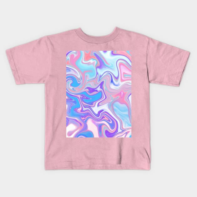 Soft Feminine Paint Pour Pattern Kids T-Shirt by Art by Deborah Camp